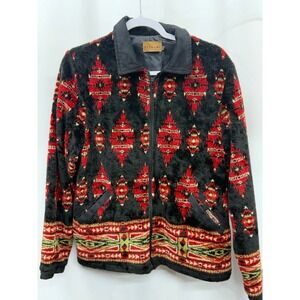 W19 VTG Tsunami Fleece Full Zip Collared w/Pockets Aztec Southwestern Sz M
